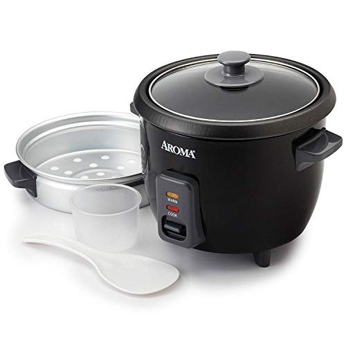 2 Aroma Housewares ARC-363-1NGB 3 Uncooked/6 Cups Cooked Rice Cooker, Steamer, Multicooker, 2-6 cups, Black