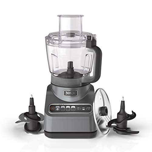1 Ninja BN601 Professional Plus Food Processor, 1000 Peak Watts, 4 Functions for Chopping, Slicing, Purees & Dough with 9-Cup Processor Bowl, 3 Blades, Food Chute & Pusher, Silver