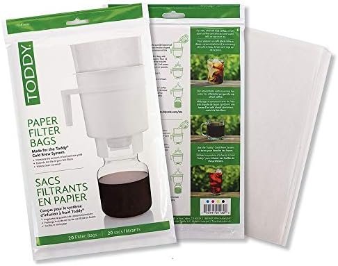 2 Toddy - TPFB20 Paper Filter Bags, Home Model Filters, 100% Natural, Pack of 20