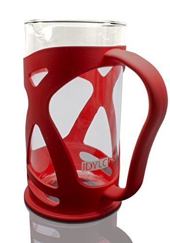 2 KONA Red Coffee Maker: French Press with Durable Stainless Steel Filter