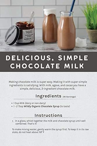3 Wildly Organic Chocolate Syrup 128 Fl Oz, 1 Gallon - Organic, Dairy-Free, Fair Trade, Non-GMO, Kosher, Vegan, Premium Rich Chocolate Flavor | Perfect for Ice Cream, Baking, Coffee, Chocolate, Mocha, & Hot Cocoa | 2 Ingredients: Raw Cacao Powder & Raw Agave - BPA-Free Container