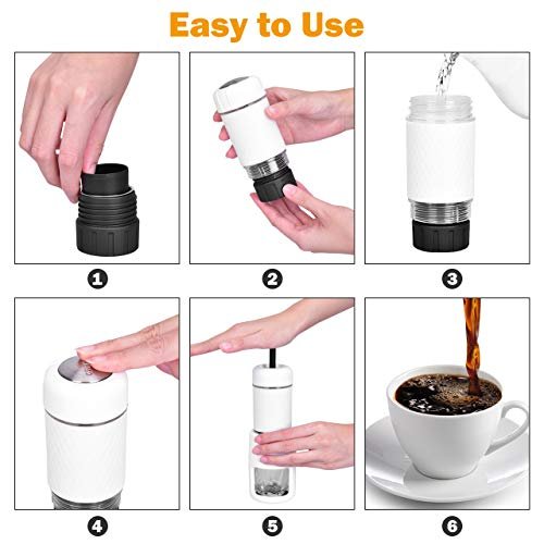 5 STARESSO Compact Espresso Maker - Hand-Powered Espresso with Luxurious and Velvety Crema