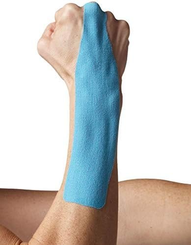 3 Spidertech Wrist Pre-Cut Cotton Elastic Kinesiology Tape, Reduce Inflammation Easy to Use, Long Lasting, Durable (2 Pack- Blue)
