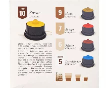 1 Rossio Blend Dark Roast Coffee Capsules for Dolce Gusto Machines - 16 capsules x 7g (112g). Experience the richness and intensity of this full-bodied espresso with a velvety smooth finish.