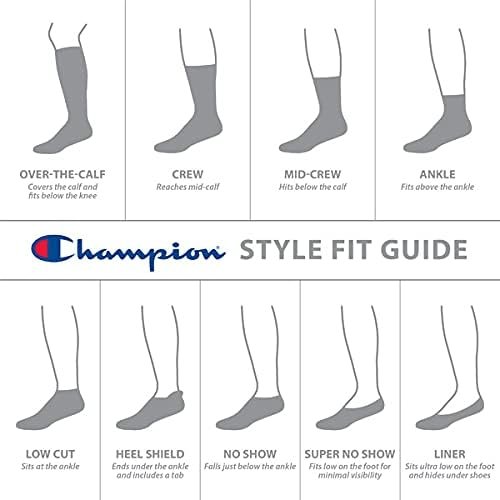 2 Champion Men's Quick-Dry Crew Socks; Available in 6, 8, 12 Packs