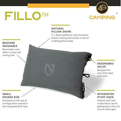 3 Nemo AirRest - Lightweight Rechargeable Pillow for Outdoor Adventures or On-the-Go