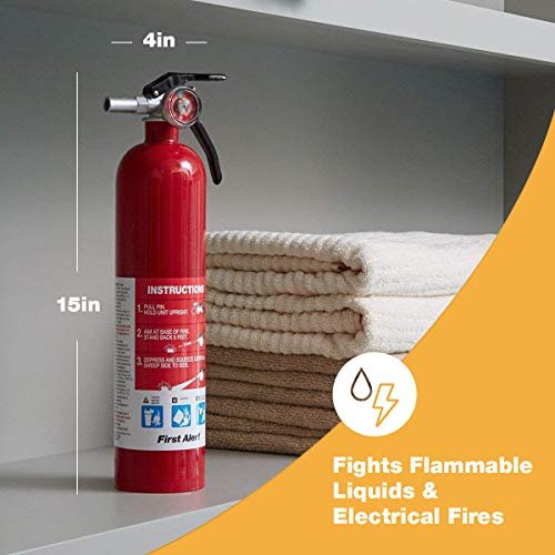 5 Rechargeable Standard Fire Extinguisher - UL Rated 1-A:10-B:C for Home Use.