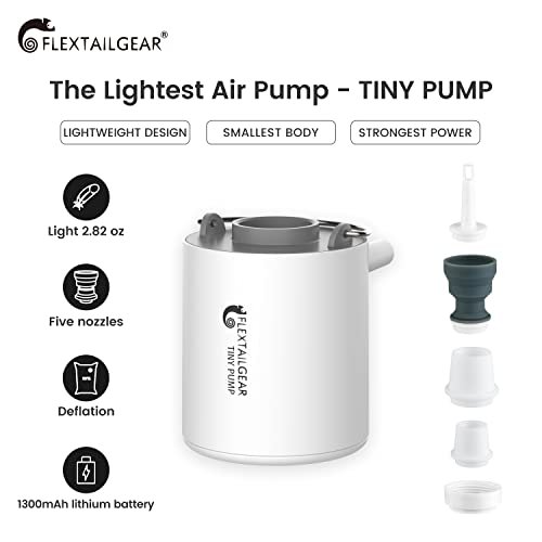3 FLEXTAILGEAR Mini Inflate-Deflate Pump with USB Rechargeable Battery for Various Applications