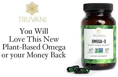 4 Truvani Algae Omega 3 | DHA Fatty Acids | Support for Joint, Immune, Heart, Skin, Brain Health | Vegan | 30 Day Supply