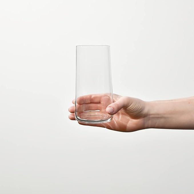 2 Krosno Tall Water Glasses, Set of 6, 18.3 oz, Avant-Garde Collection, Lightweight Crystal Glass, Perfect for Everyday, Dishwasher Safe, Made in Europe