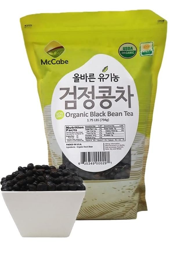 1 McCabe Organic Black Bean Tea - Roasted Black Beans Tea | USDA and CCOF Certified | Roasted and Packed in USA | 1.75 lbs (28 Oz) Pack of 2