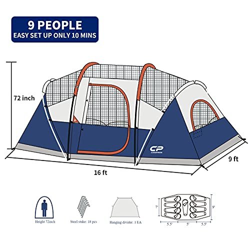 2 CAMPROS Tent 9-10 Person Camping Tents