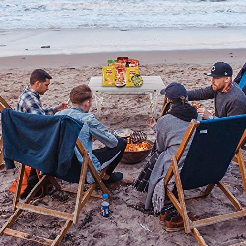 5 Outdoor Portable Folding Picnic Camping Table with Adjustable Legs and Roll Up Table Top