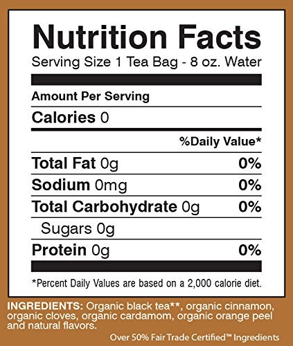 3 Davidson's Organics, Classic Chai, 25-count Tea Bags, Pack of 6
