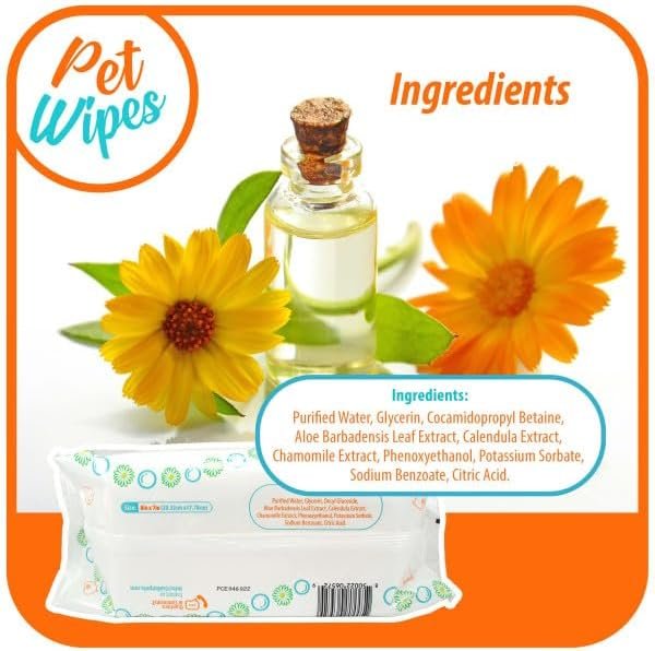 3 pet Wipes for Dogs and Cats Hypoallergenic Natural Products for Cleansing from Nose to Tail 100 Count 8x7in Wipes Perfect for Grooming and Cleaning Made in The USA Fragance-Free