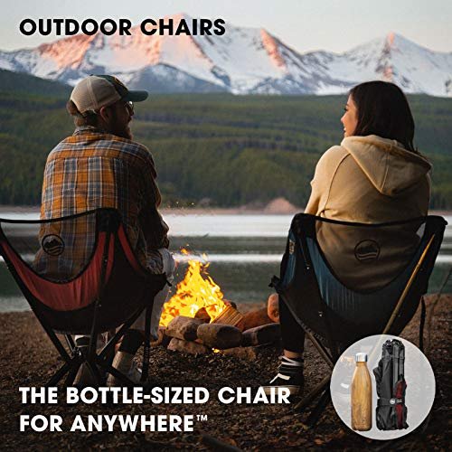4 Cliq Camping Chair - Most Funded Portable Chair in Crowdfunding History. Bottle Sized Compact Outdoor Chair Sets up in 5 Seconds Supports 300lbs Aircraft Grade Aluminum