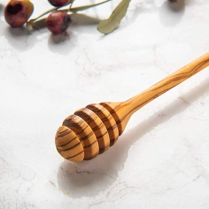 2 Wooden Honey Stirrer - Handmade Honey Utensil, 7.3-Inch Honey Dipper