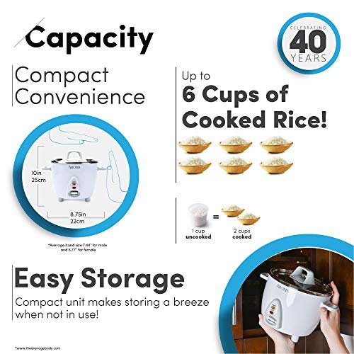 3 Aroma Housewares Select Stainless Rice Cooker & Warmer with Uncoated Inner Pot, 6-Cup(cooked) / 1.4Qt, ARC-753SG, White