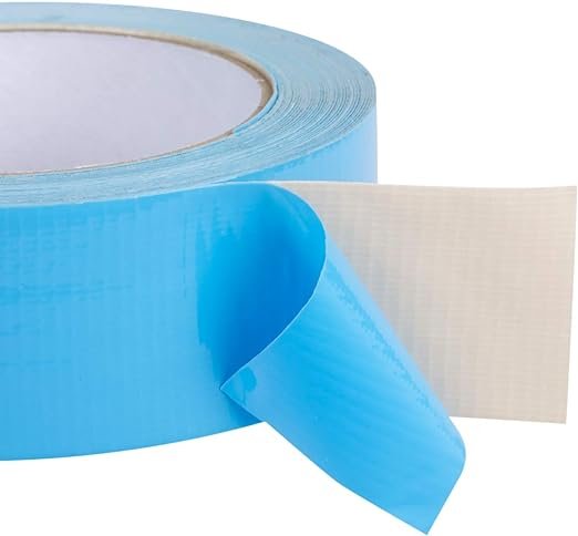 2 Duck 240200 Double-Sided Tape, 1.4-Inch by 12-Yards, Single Roll, in Blue.