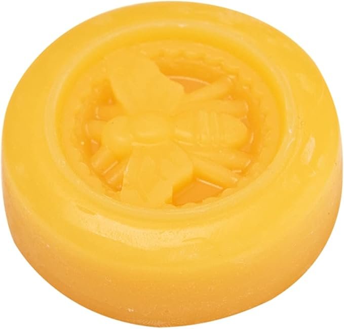 4 Alternative Imagination Beeswax Bars with Bee Designs - Round Wax Blocks for Candles, Furniture, Natural Wood Care, DIY Projects. Pure Beeswax with Natural Honey Aroma. 2 x 0.75 inches - Pack of 6