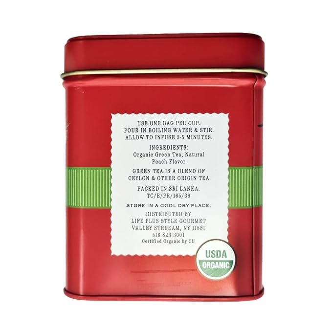 1 The Secret Garden Organic Orange Peach Green Tea, 50 tea bags