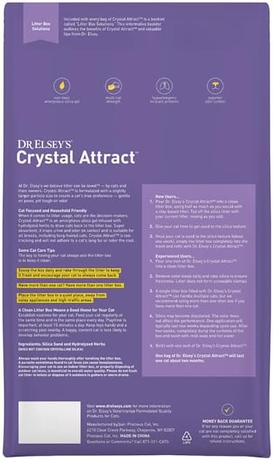 1 Dr. Elsey's Crystal Attract Silica Cat Litter, 8lbs