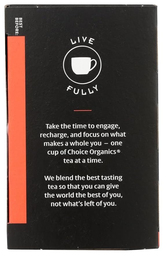 1 Choice Organics - Organic English Breakfast Tea (1 Pack) - Fair Trade - Compostable - Contains Caffeine - 16 Organic Black Tea Bags