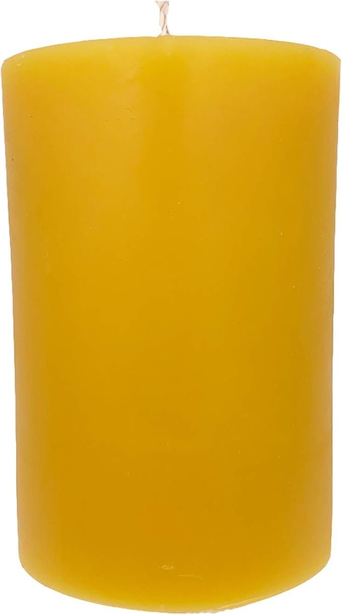 3 100% Pure Beeswax Candle - Medium Pillar Candle - 60 Hour Burn Time - 3x4 Inch - Alternative Imagination