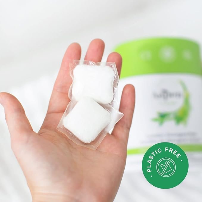 3 Eucalyptus Laundry Pods by AspenClean, New and Improved Packaging, Zero Plastic, EWG Verified™, Vegan, Hypoallergenic Natural Laundry Detergent - 36 Count