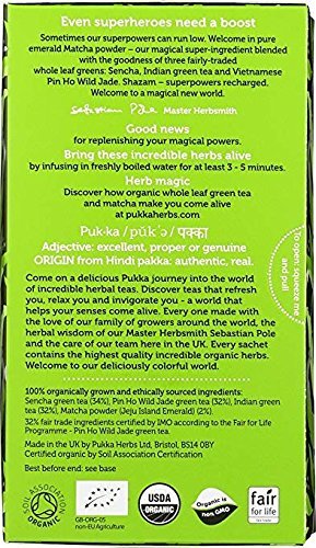 1 Pukka Supreme Matcha Green, Organic Herbal Green Tea with Oothu, Sencha & Suio Gang, 20 Count (Pack of 6)