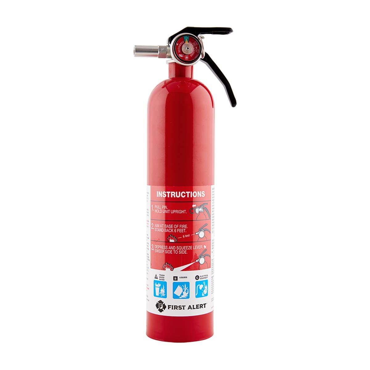 7 Rechargeable Standard Fire Extinguisher - UL Rated 1-A:10-B:C for Home Use.