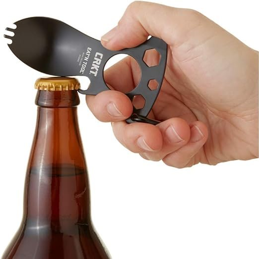 3 CRKT 9100KC - All-In-One Outdoor Eating and Utility Tool - Ideal for Camping, Hiking, Backpacking, and Outdoor Adventures - Sleek and Reliable