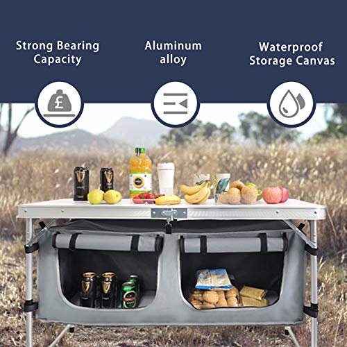 4 Beach Adjustable Legs Table for Outdoor Camping