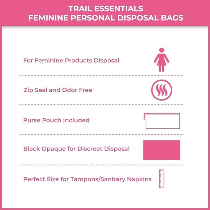2 Feminine Sanitary Disposal Bags Refill - Discreet Tampons, Pads, and Liners Disposal (100 Refill Bags)