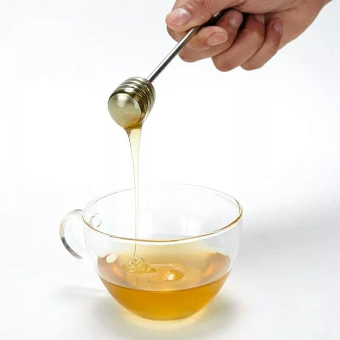 2 Syrup and Honey Dipper Spoon Stainless Steel Wand for Honey Pot and Jar Containers - 6.3
