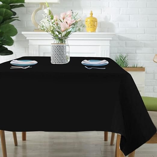 2 BalsaCircle TRLYC Polyester Tablecloth - 72X72 Black Square Tablecloth Overlay 100% Polyester Wedding Table Linen
