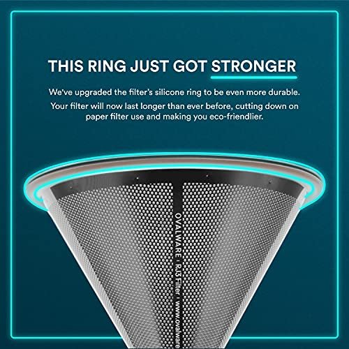 3 Stainless Steel Coffee Filter - Durable and Reusable Cone Dripper by Ovalware