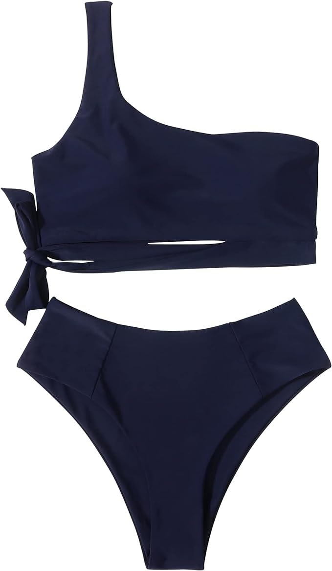 1 BlossomBabe Floral Padded Bikini Set - Two Piece Retro High Waist Swimwear for Women