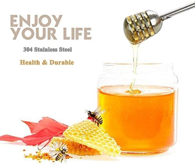 1 Syrup and Honey Dipper Spoon Stainless Steel Wand for Honey Pot and Jar Containers - 6.3