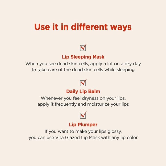 5 TOCOBO Vita Glazed Lip Mask 20ml / 109.5g, Super moisturizing night lip care, glazed and easy washable texture that melts into lips