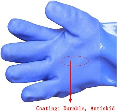 2 Durable Fisherman's PVC Glove with Cotton Lining for Extended Use