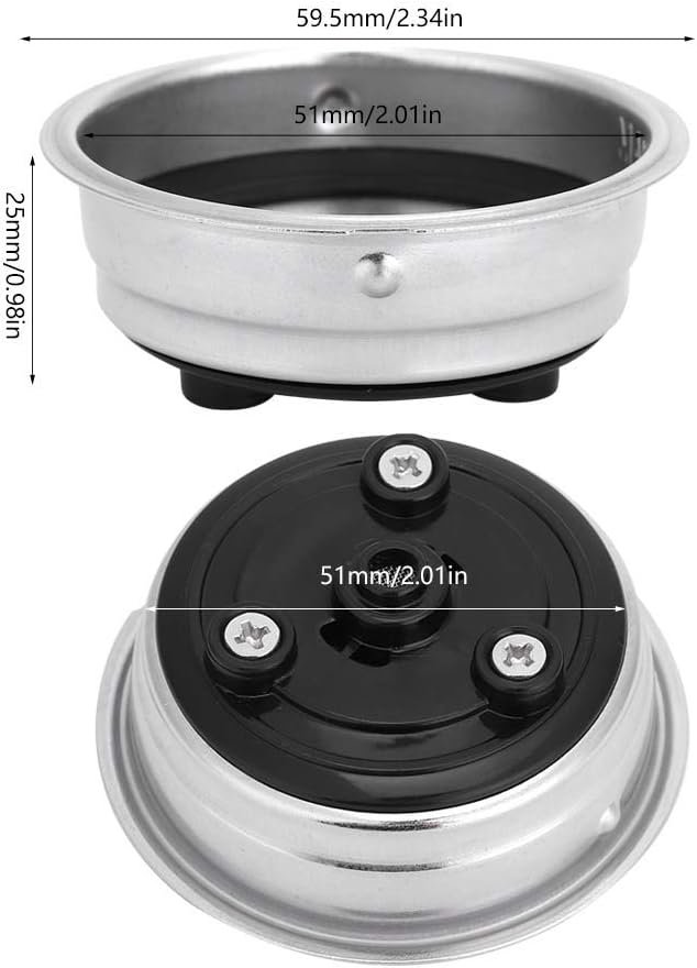 2 1 Unit 51mm Java Strainer Container, Removable Metal Portafilter Container Java Strainer Machine Add-ons for Household Work Space.