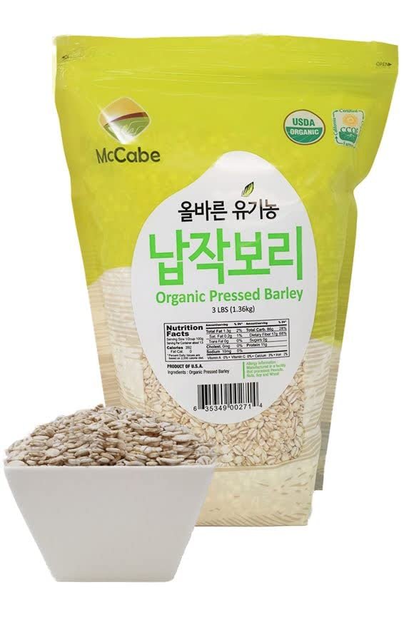 2 McCabe Organic Grain, 3-Pound (2-Pack) (Pressed Barley and Baby Pearled Barley), USDA Certified Organic, CCOF Organic Certified (California Certified Organic Farmers),Product of USA