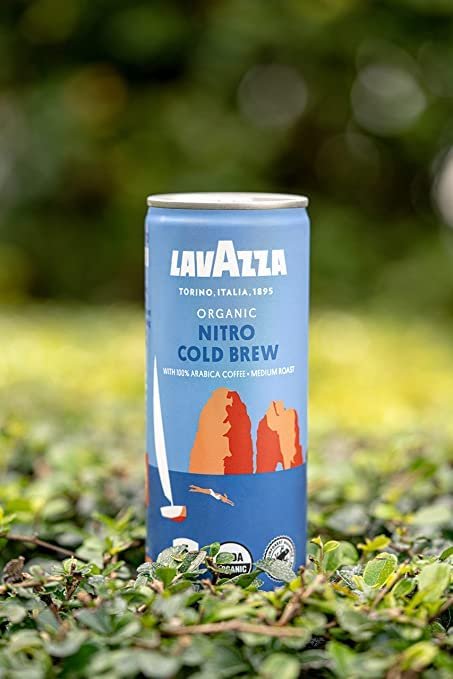 3 Lavazza Organic Nitro Cold Brew Coffee - 7 Fluid Ounces - 12 Count - Balanced, Smooth, Fruity, Medium Roast, 100% Arabica, USDA Certified Organic, Rainforest Alliance Certified