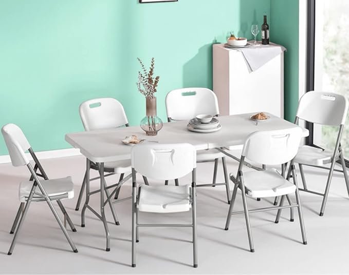 1 6ft Portable White Folding Table