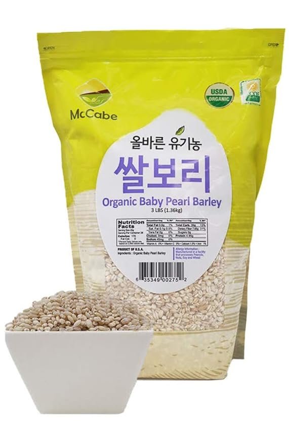 2 McCabe Organic Baby Pearled Barley - Pearl Barley Grain | USDA and CCOF Certified | Product of USA | 3 lbs (48 Oz)