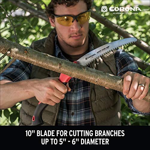 6 Corona Tools 10-Inch RazorTOOTH Folding Saw | Pruning Saw Designed for Single-Hand Use | Curved Blade Hand Saw | Cuts Branches Up to 6" in Diameter | RS 7265D