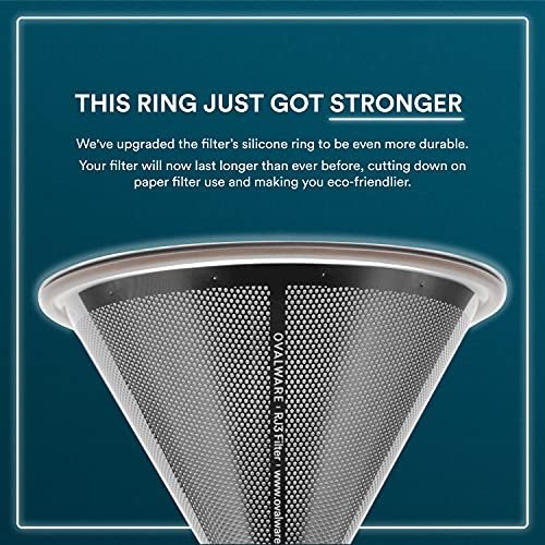 3 Stainless Steel Pour Over Filter – Reusable and Durable Coffee Cone Dripper for Ovalware
