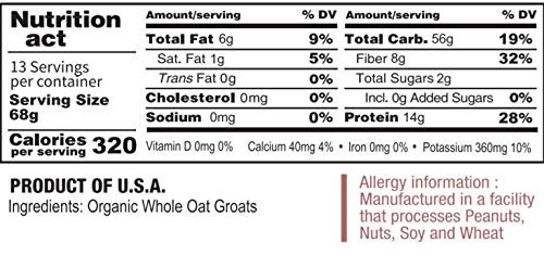 4 McCabe Organic Whole Oats Groats - Whole Grain Oats 2Lbs | Organic Raw Oats Groats | USDA and CCOF Certified | Product of USA (Pack of 3)