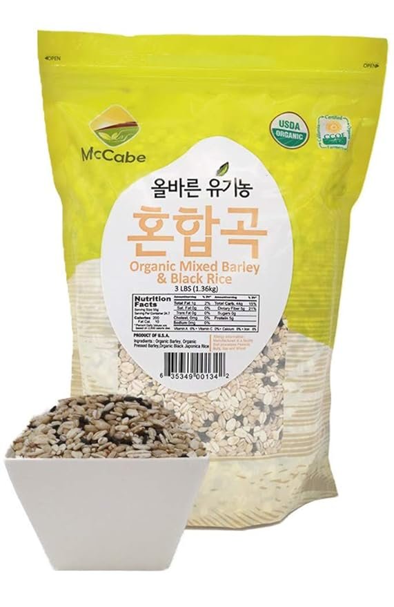 1 McCabe Organic Mixed Barley & Black Rice - Black Rice Organic | Rich with Fiber & Minerals | USDA and CCOF Certified | Packed in USA | 3Lbs